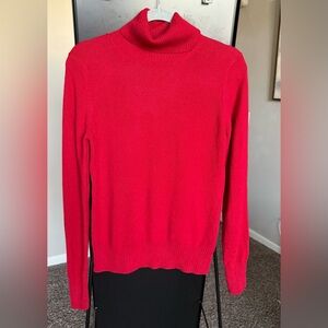 Tweeds 100% Cashmere Vibrant Red Cowl Neck Sweater